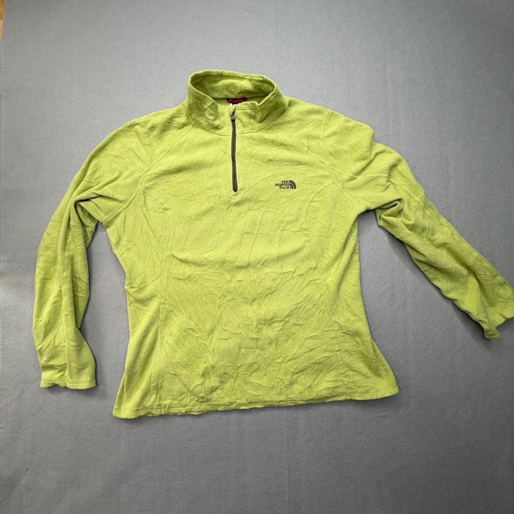 The North Face Womens XL Lime Green Polartec Quarter Zip Fleece Pullover